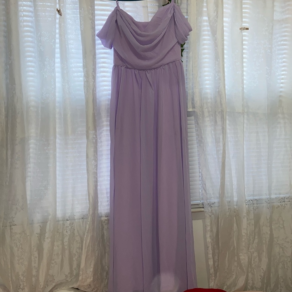 shein lilac belle cami off shoulder long dress